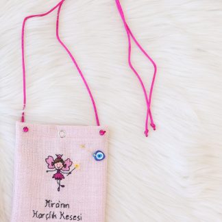 Kişiye Özel İsimli Harçlık Kesesi - Pembe Peri Kızı